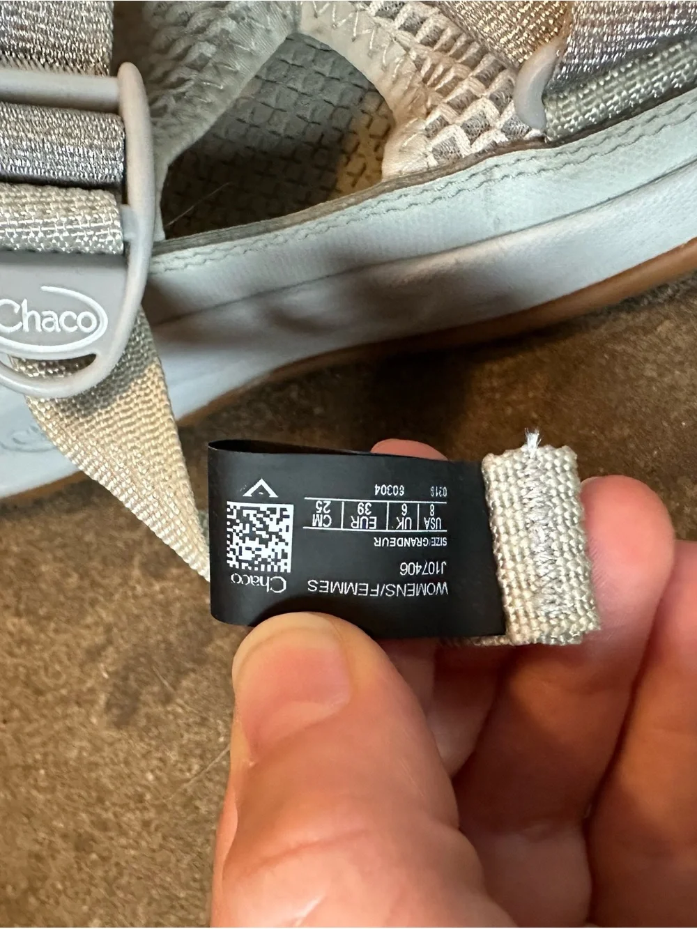 Chaco Women Light Gray Mesh Strap Sneakers